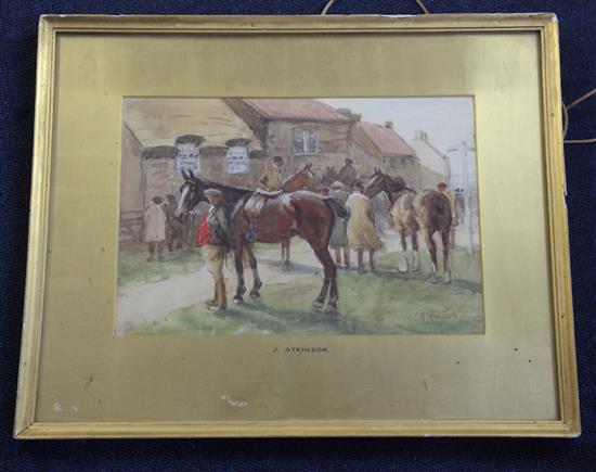 John Atkinson (1863-1924) Horse fair 7.5 x 11in.